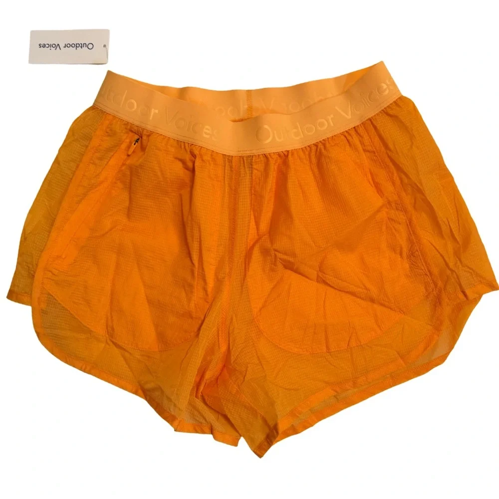 Outdoor Voices Mango 4” Overlay‎ Women's Athletic Shorts-NWT-size small
